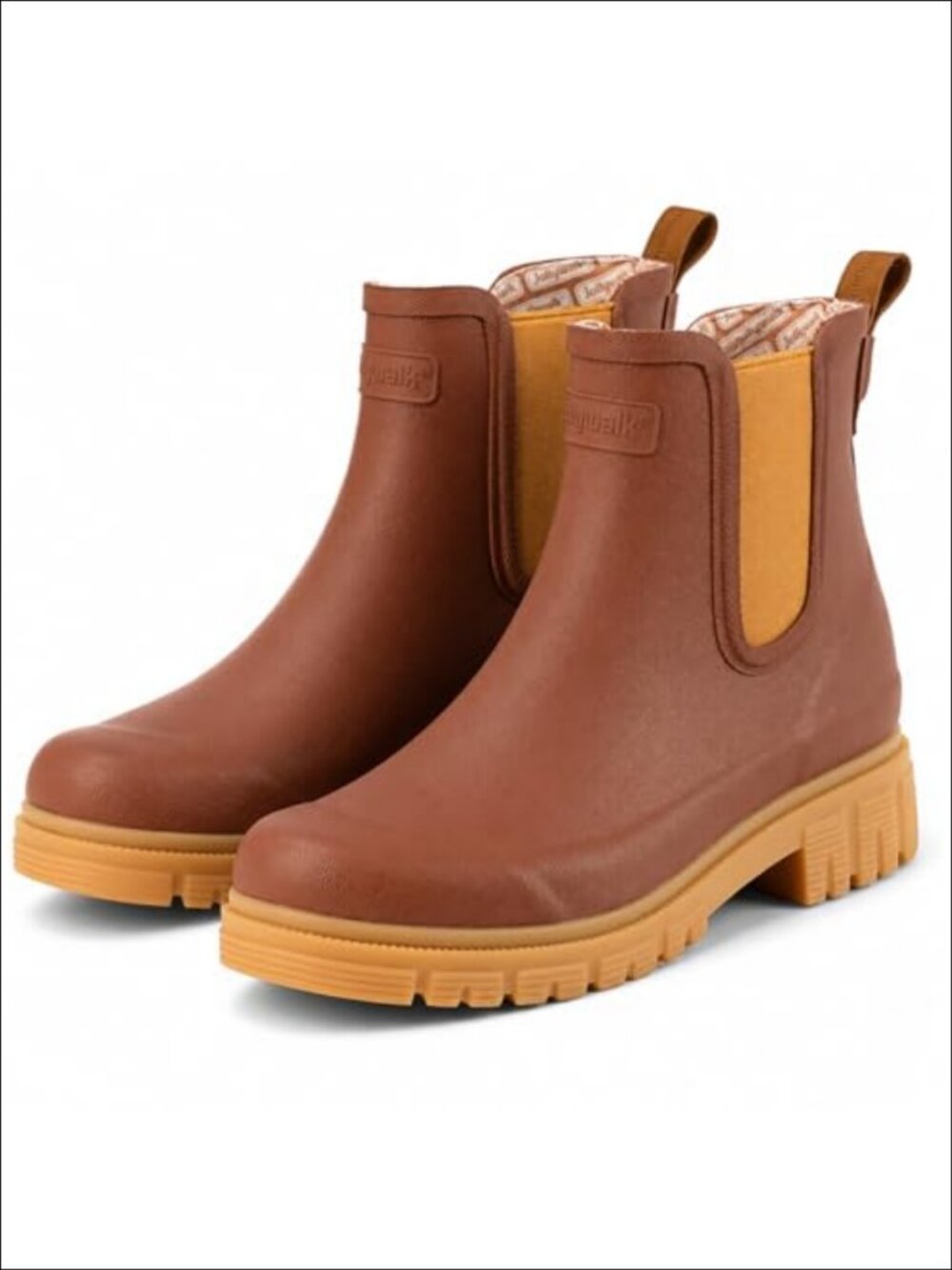 Waterproof Pull-On Chelsea Rain Boots Ankle Outdoor Work